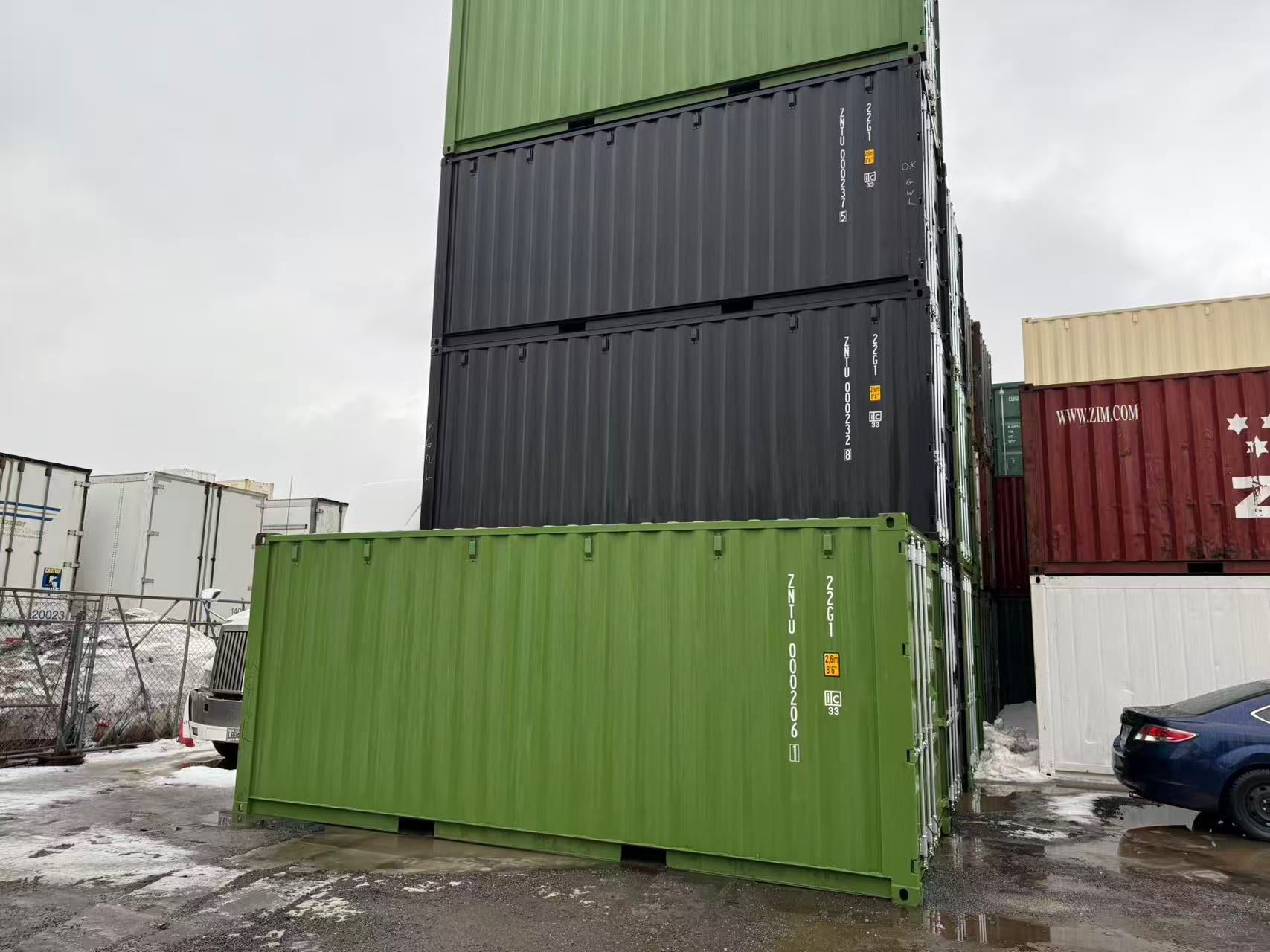 20ft new one-trip container in charcoal