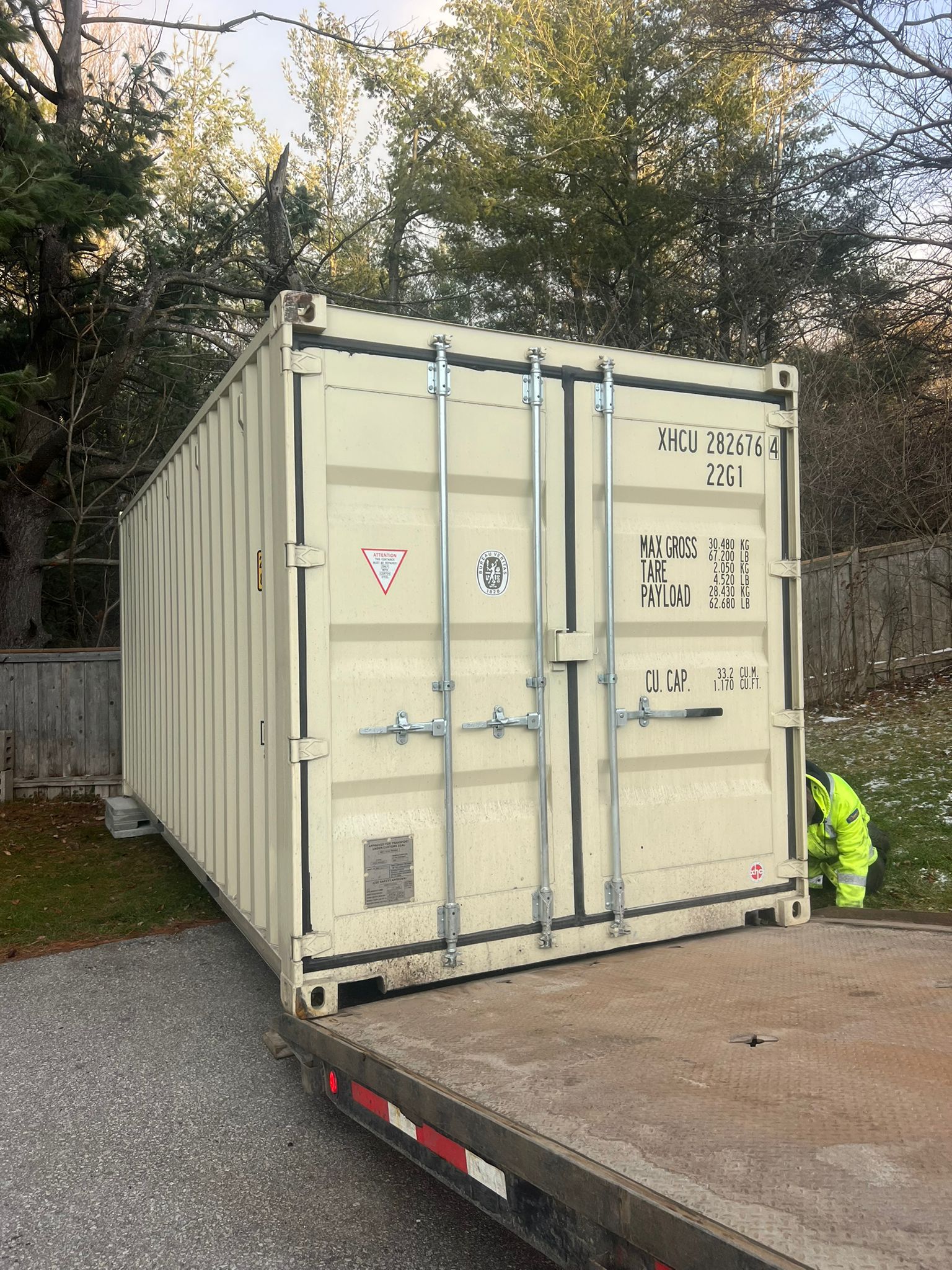 20ft new one-trip shipping container delivered by Lyonheart Containers Ontario