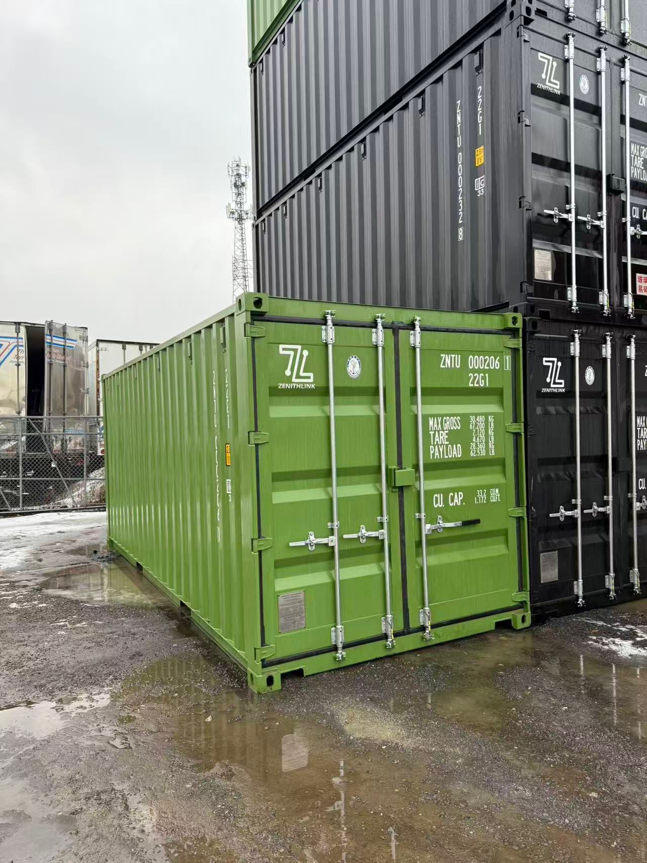 20ft new one-trip container in green