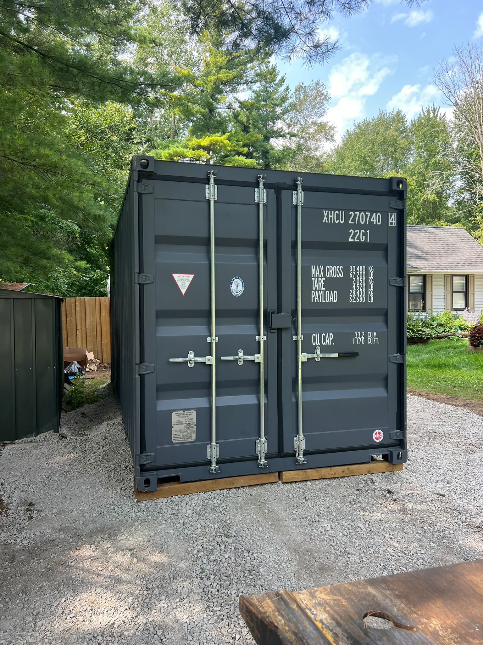 20ft new one-trip container in tan